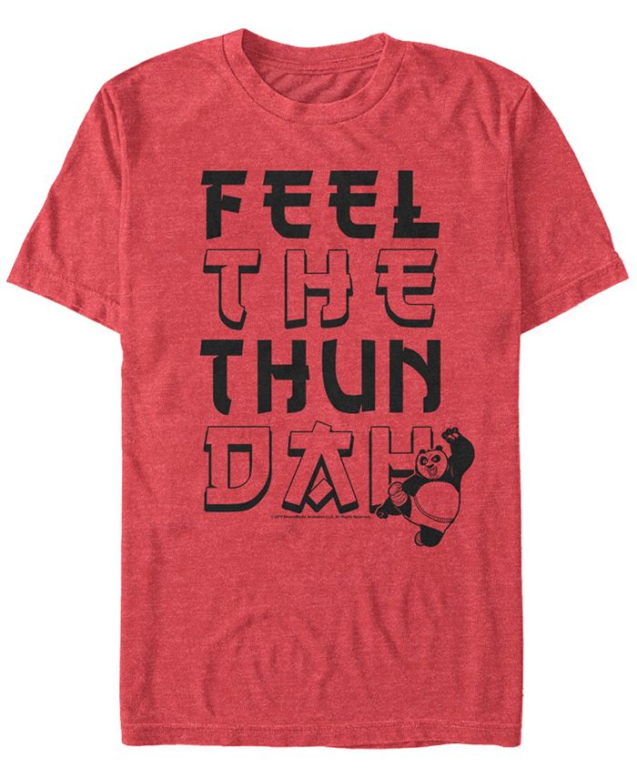 Мужская футболка Kung Fu Panda Po Feel The Thundah с короткими рукавами Fifth Sun, красный мужская футболка с короткими рукавами po yin yang panda kung fu panda fifth sun черный
