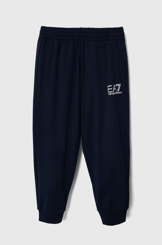 Спортивные брюки из хлопка для мальчиков EA7 Emporio Armani, темно-синий