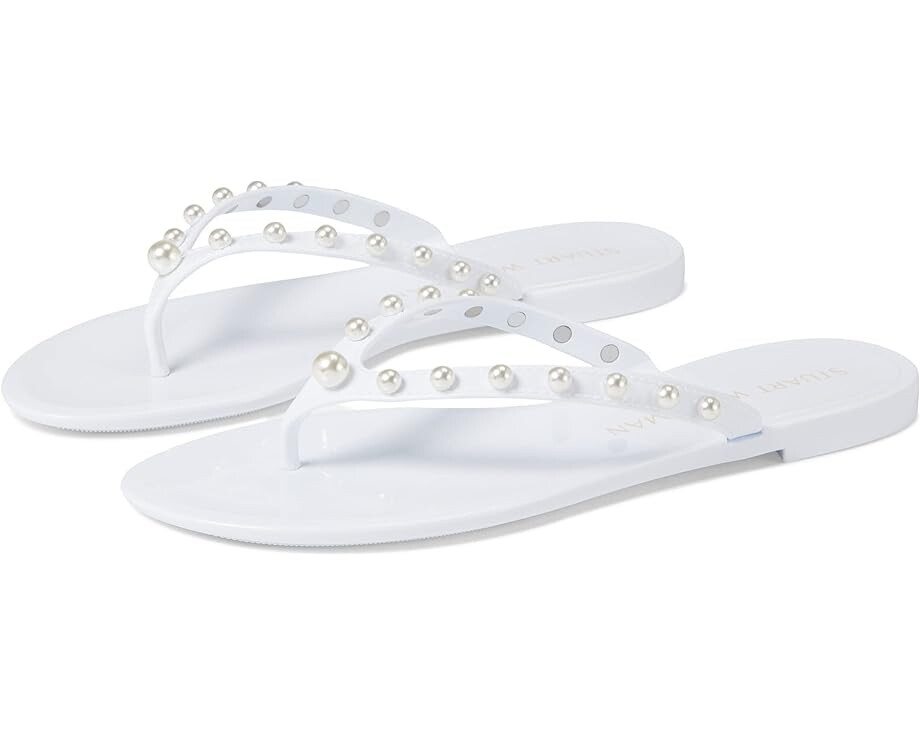 Сандалии Stuart Weitzman Goldie Jelly Flip-Flop, белый кроссовки stuart weitzman goldie convertible white