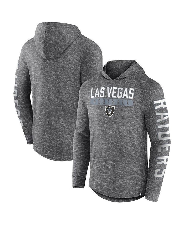 

Мужская футболка с капюшоном с длинными рукавами и логотипом Heather Charcoal Las Vegas Raiders Pill Stack Fanatics, серый