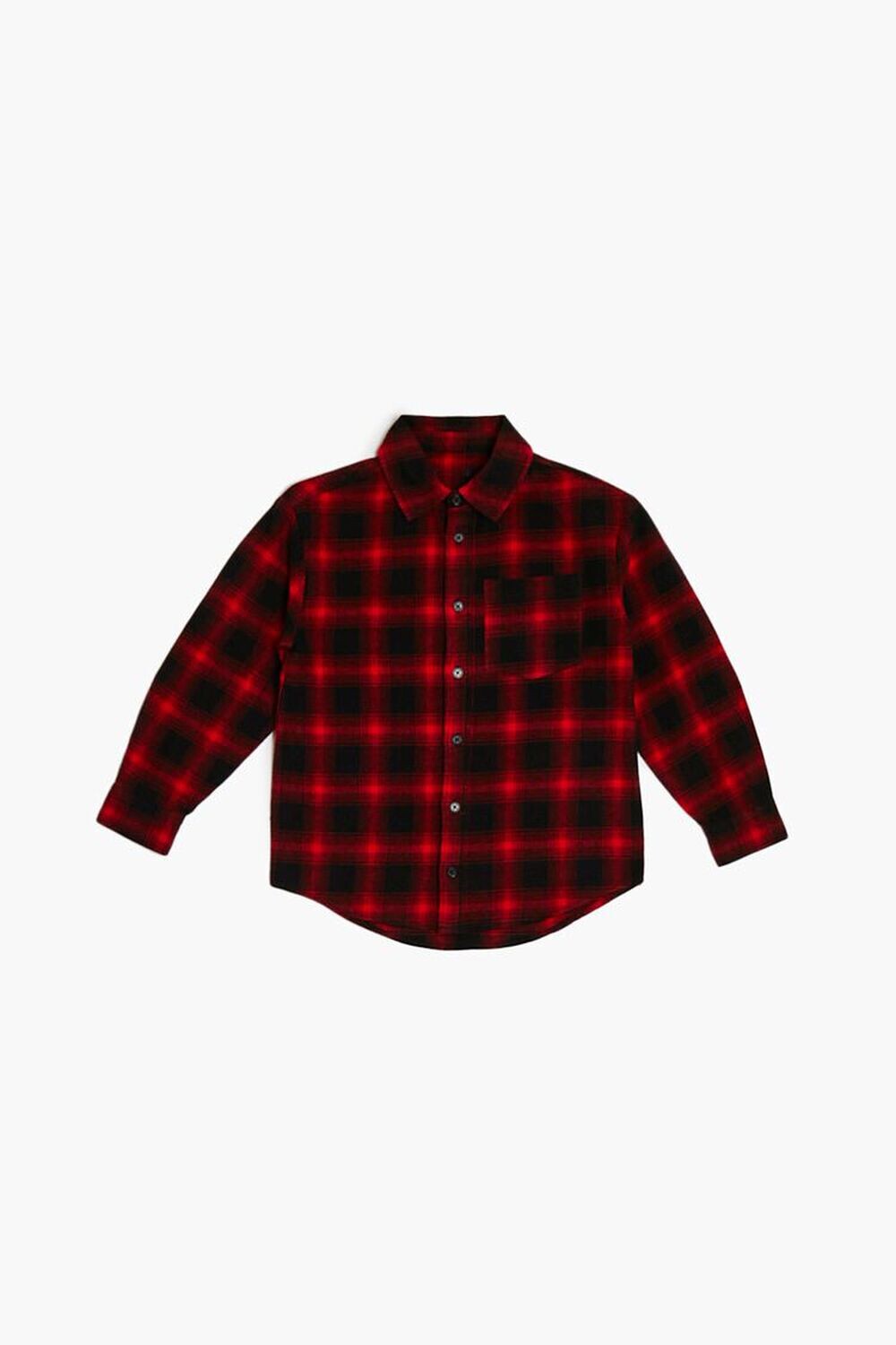 

Детская хлопковая рубашка в клетку Forever 21, красный