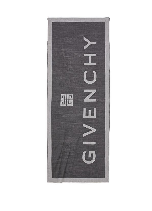 

Женский шелковый шарф с черным логотипом Givenchy