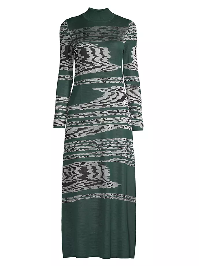 цена Платье макси трапеции жаккардовой вязки с абстрактным узором Misook, мультиколор