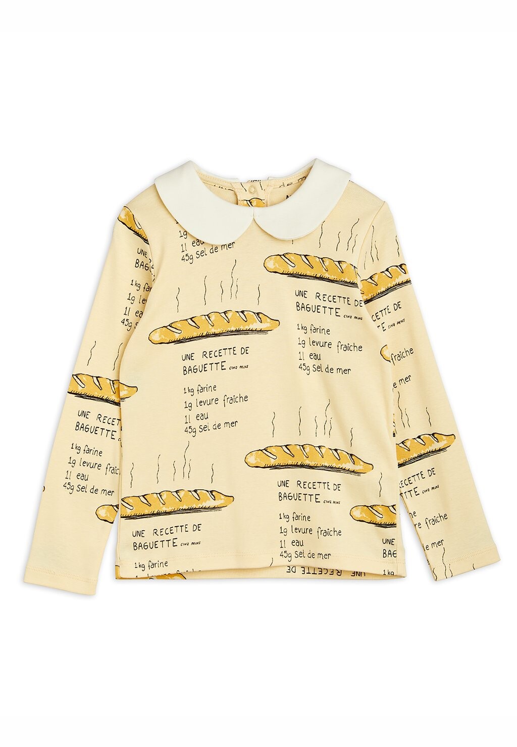 

Футболка с длинным рукавом Baguette Collar Tee Unisex Mini Rodini, желтый