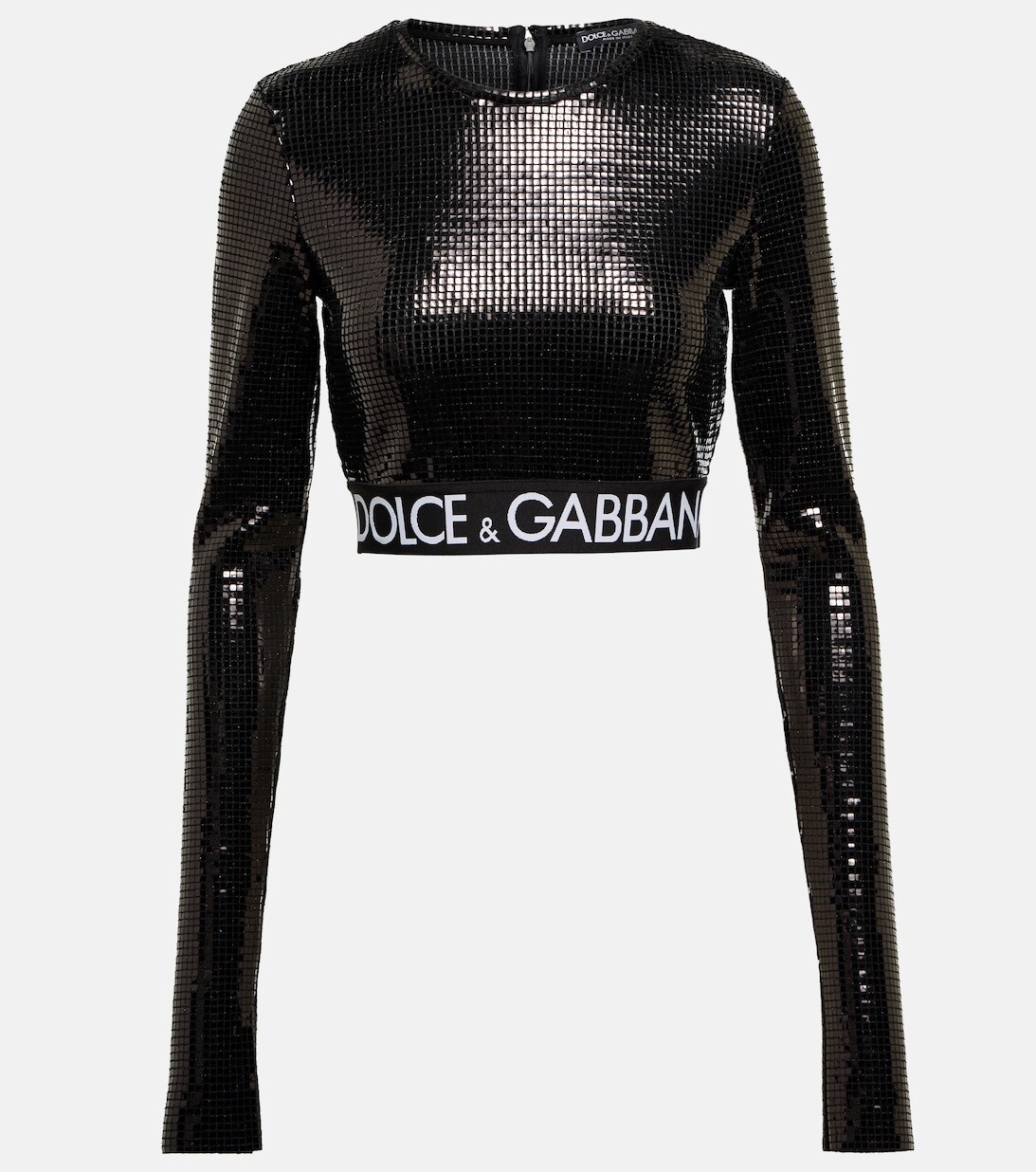 

Укороченный топ с пайетками DOLCE&GABBANA, черный