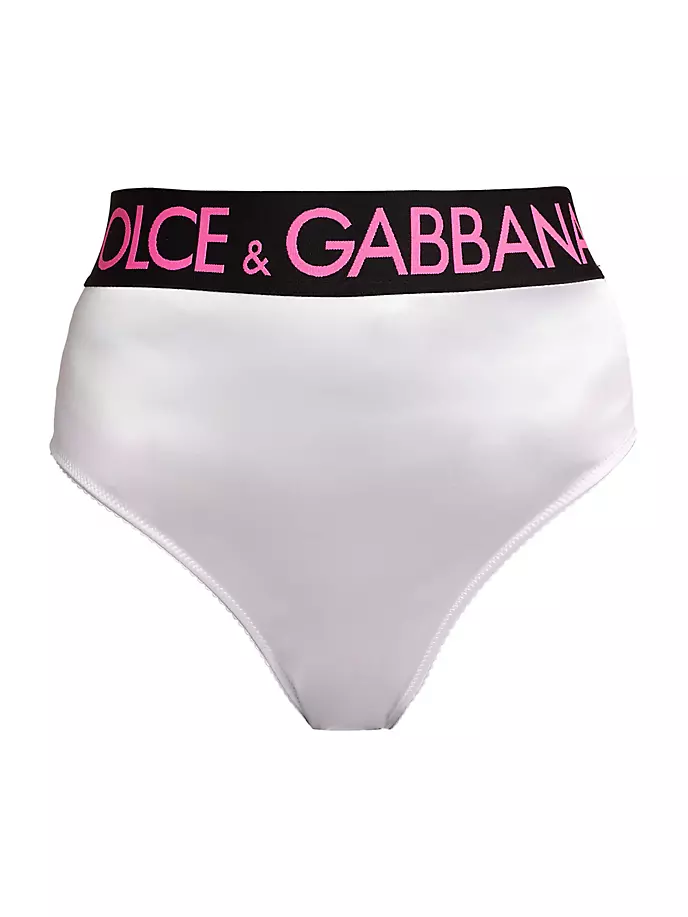 

Атласные трусы с высокой талией Dolce&Gabbana, цвет bianco fuxia