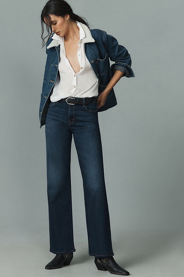 

Джинсы Fidelity Denim Katie расклешенные с высокой посадкой, темно-синий