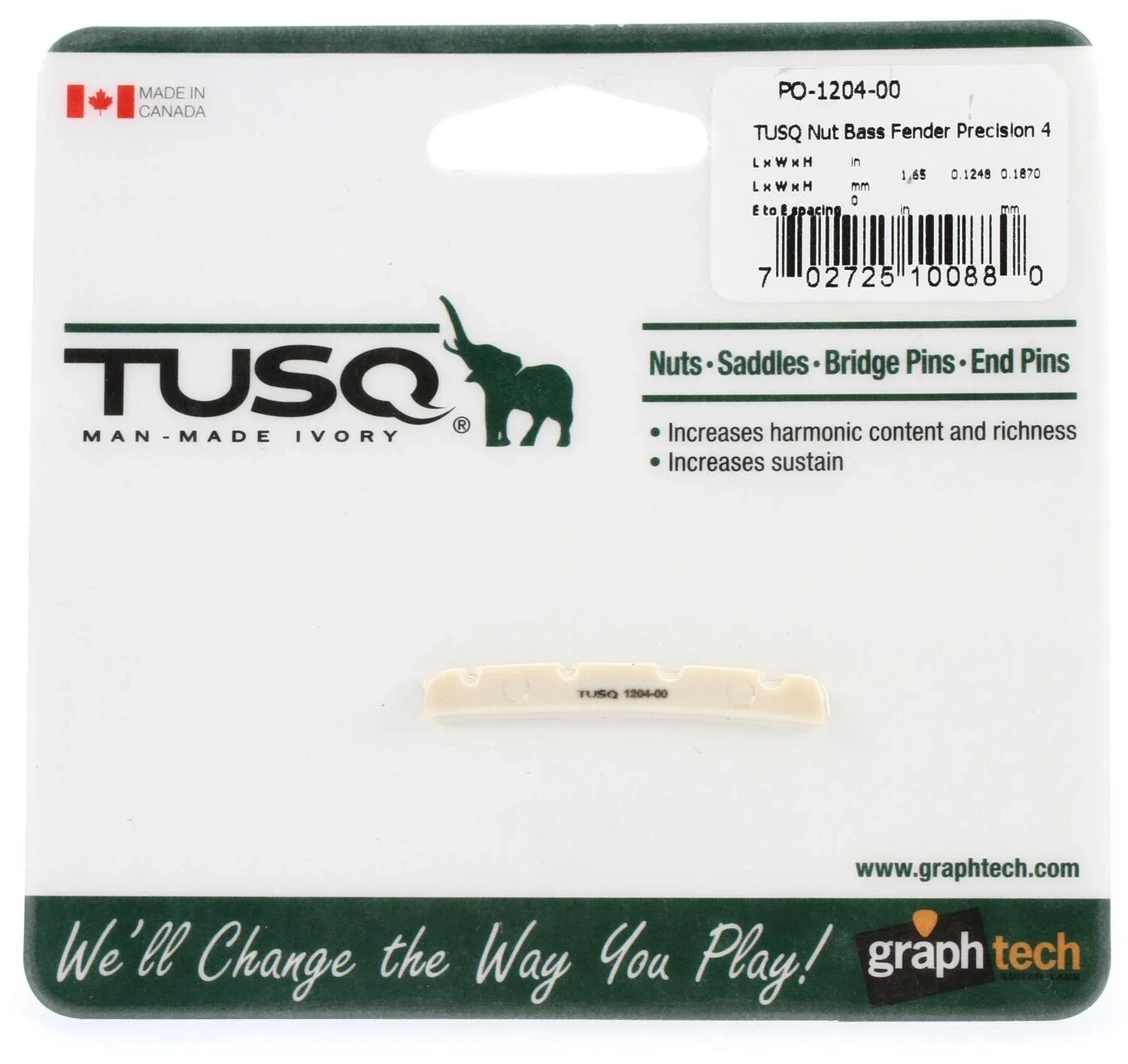 

Graph Tech PQ-1204-00 TUSQ Fender 4-струнный порожок прецизионного басового типа