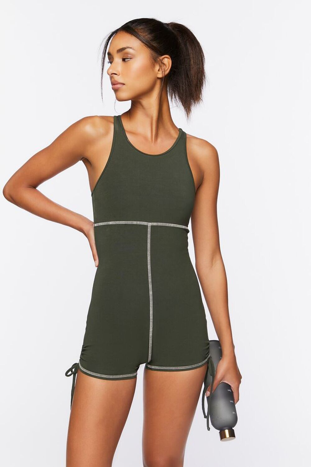 

Комбинезон Active из хлопковой смеси с завязками Forever 21, кипарис