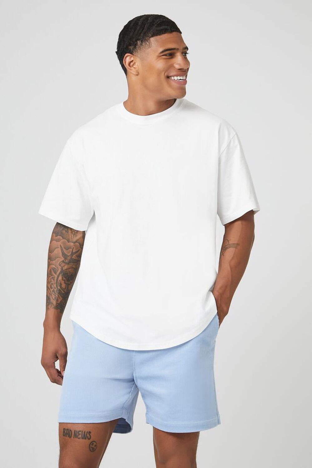 

Вельветовые шорты на шнурке Forever 21, синий
