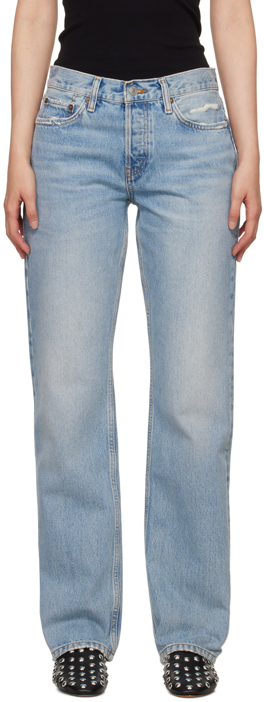 цена Синие легкие прямые джинсы Re/Done