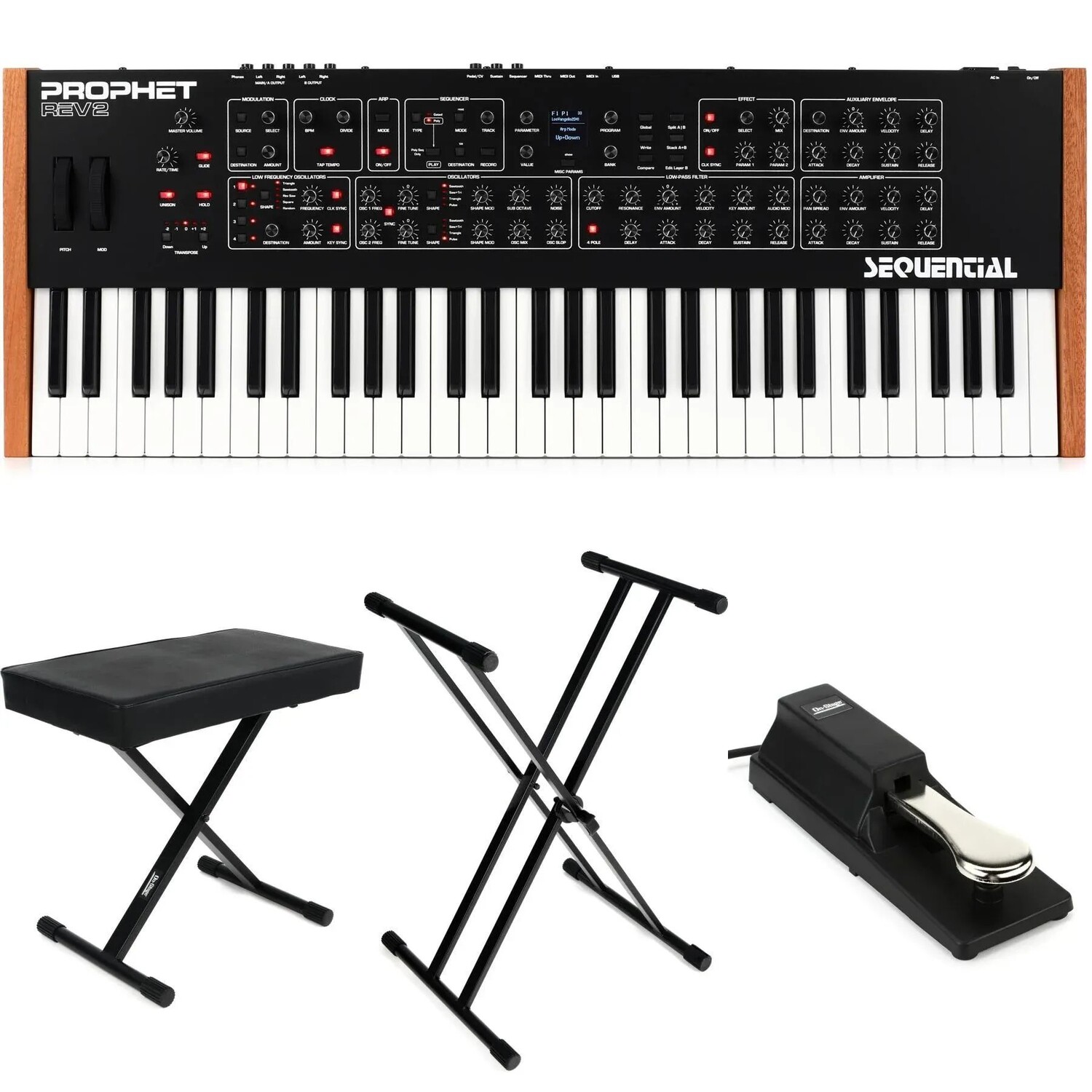 

Sequential Prophet Rev2-08 8-голосный аналоговый синтезатор Essentials Bundle
