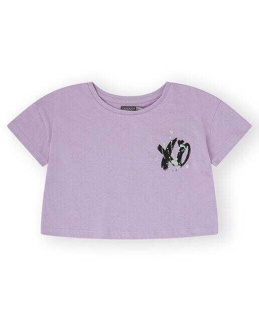 

Детская футболка кроп-типа с рисунком на спине 100% хлопок Canada House, сиреневый