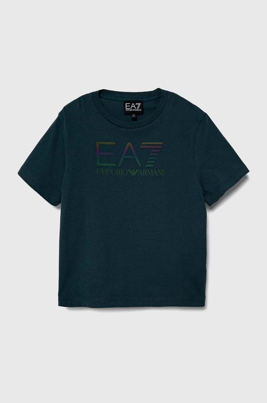 EA7 Emporio Armani Детская хлопковая футболка, синий