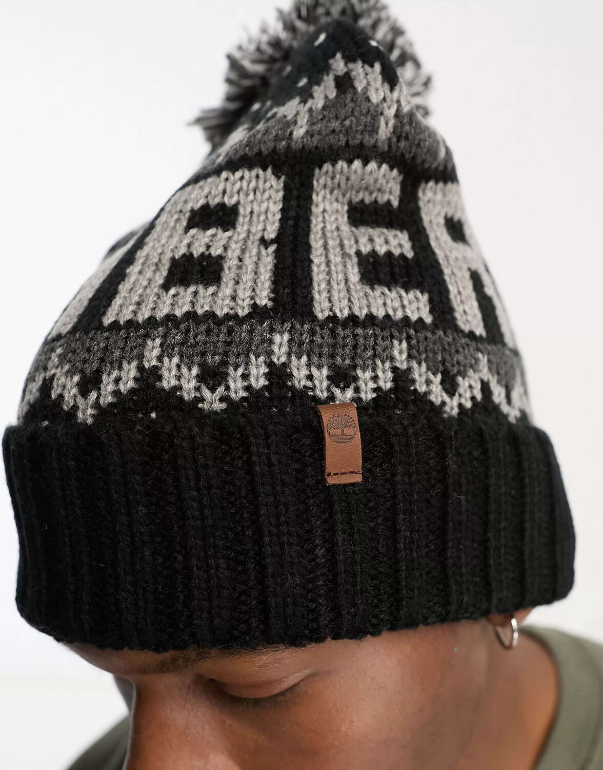 

Черная шапка-бини Timberland Knit In с манжетами