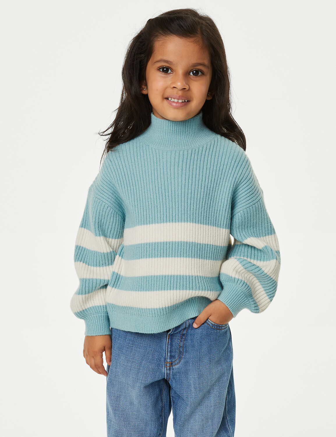 

Полосатый джемпер (2–8 лет) Marks & Spencer, бирюзовый