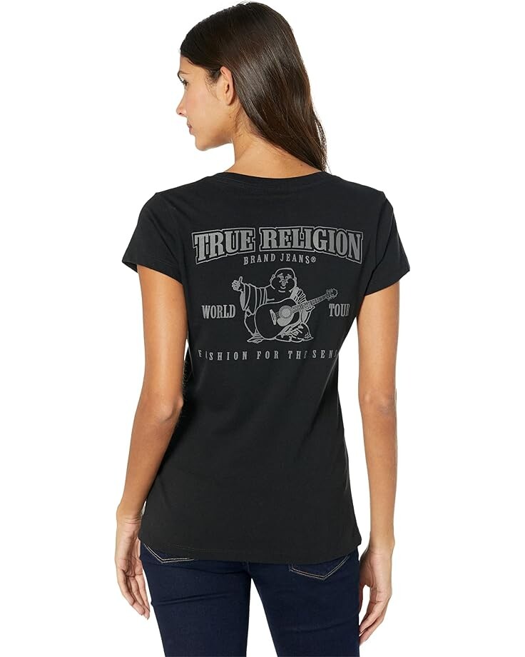 

Футболка True Religion Classic Buddha Short Sleeve V-Neck Tee, цвет Narcisscus