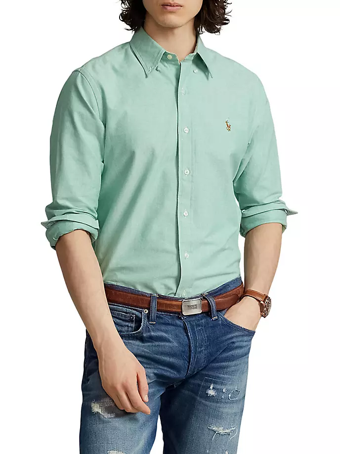 

Оксфордская спортивная рубашка с длинными рукавами Polo Ralph Lauren, зеленый