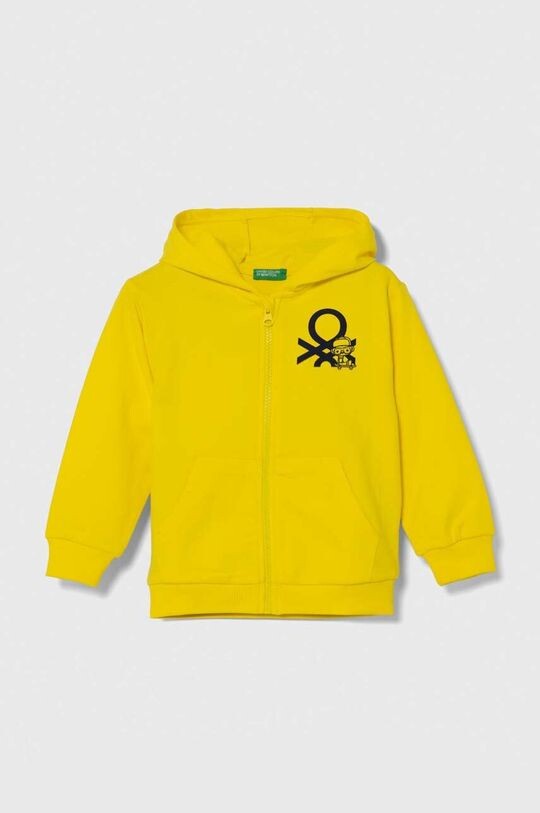 

Детская хлопковая толстовка United Colors of Benetton, желтый