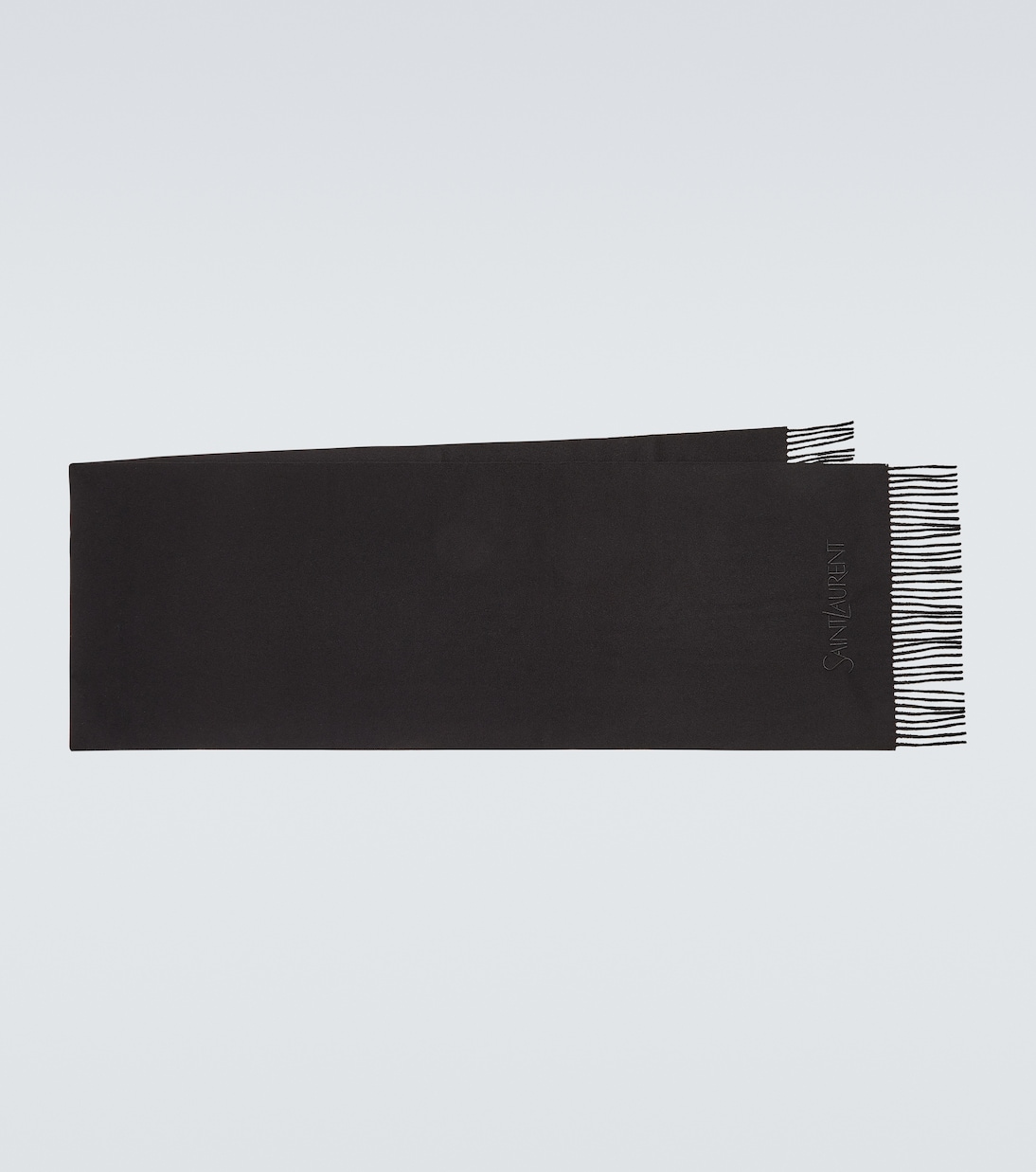 цена Кашемировый шарф с бахромой Saint Laurent, черный
