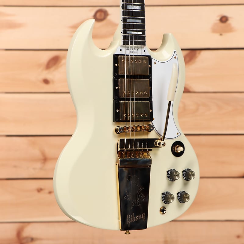 цена Электрогитара Gibson 1963 SG Custom Reissue 3-Pickup with Maestro VOS - Classic White - 206073 - PLEK'd