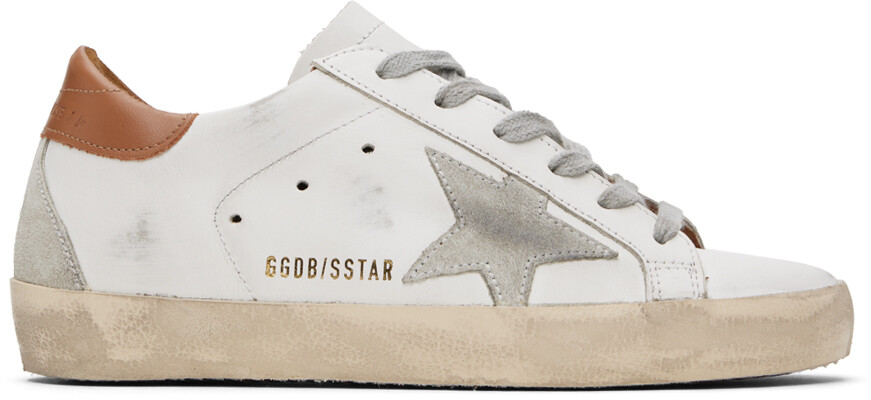 

Бело-коричневые кроссовки Super-Star Golden Goose, цвет White/Ice/Light brown