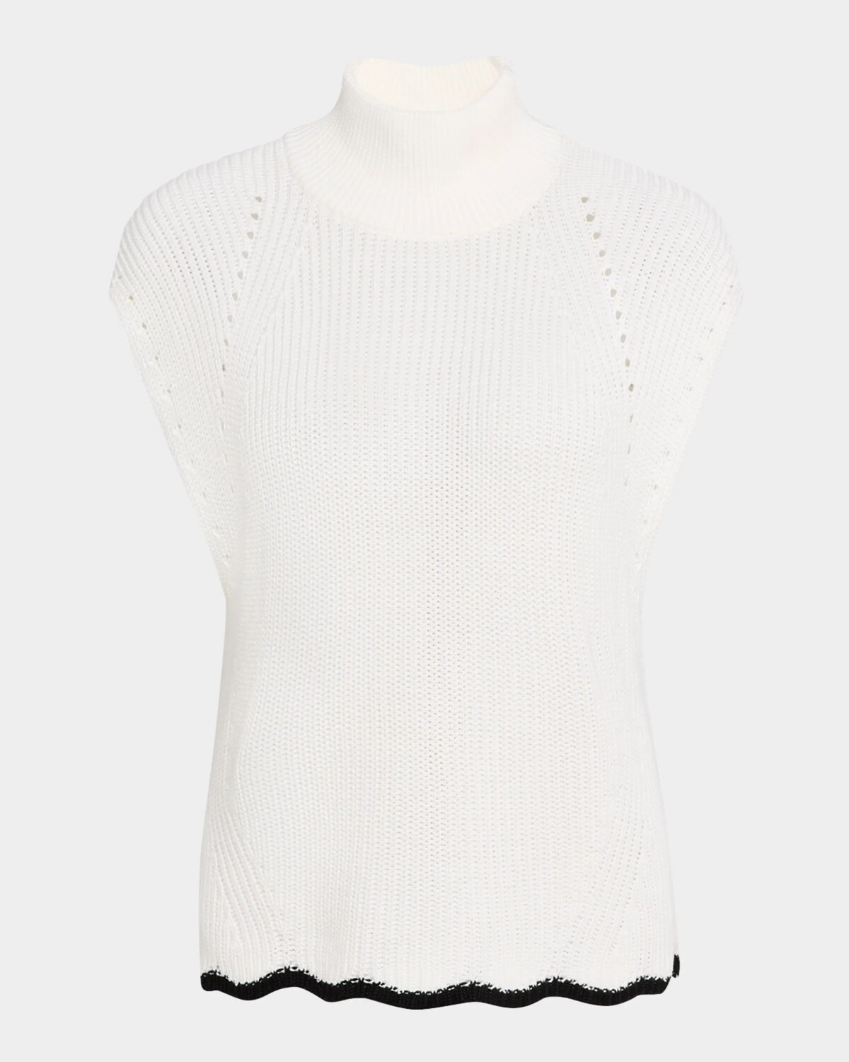 

Майка без рукавов с зубчатым вырезом и воротником-стойкой Autumn Cashmere, цвет Bleach Whiteblack