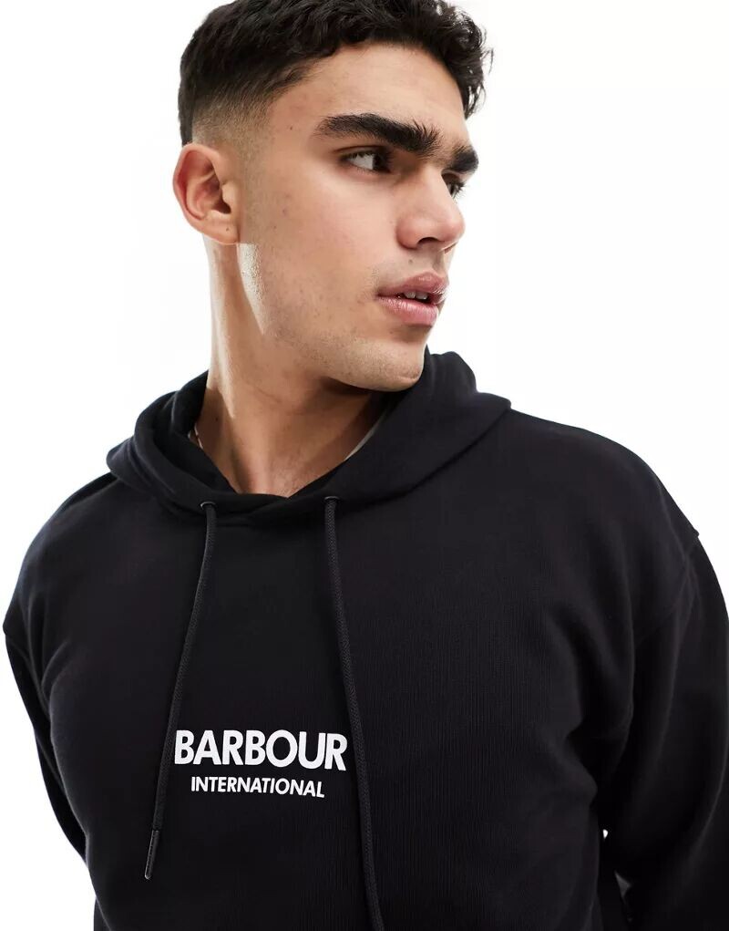 

Черная толстовка с логотипом Barbour International Simons