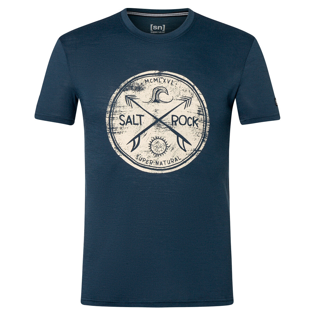 

Рубашка из мериноса Super Natural Salt & Rock Tee, цвет Blueberry/Semolina