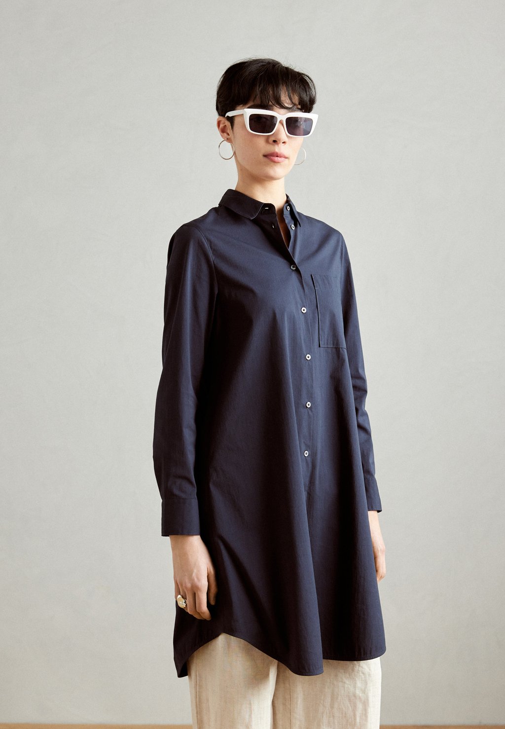 цена Платье-блузка DRESS A-LINE SHIRT DETAILS LONG SLEEVE Marc O'Polo, цвет deep blue sea
