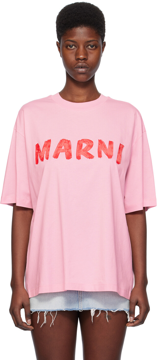 

Розовая футболка с принтом Marni