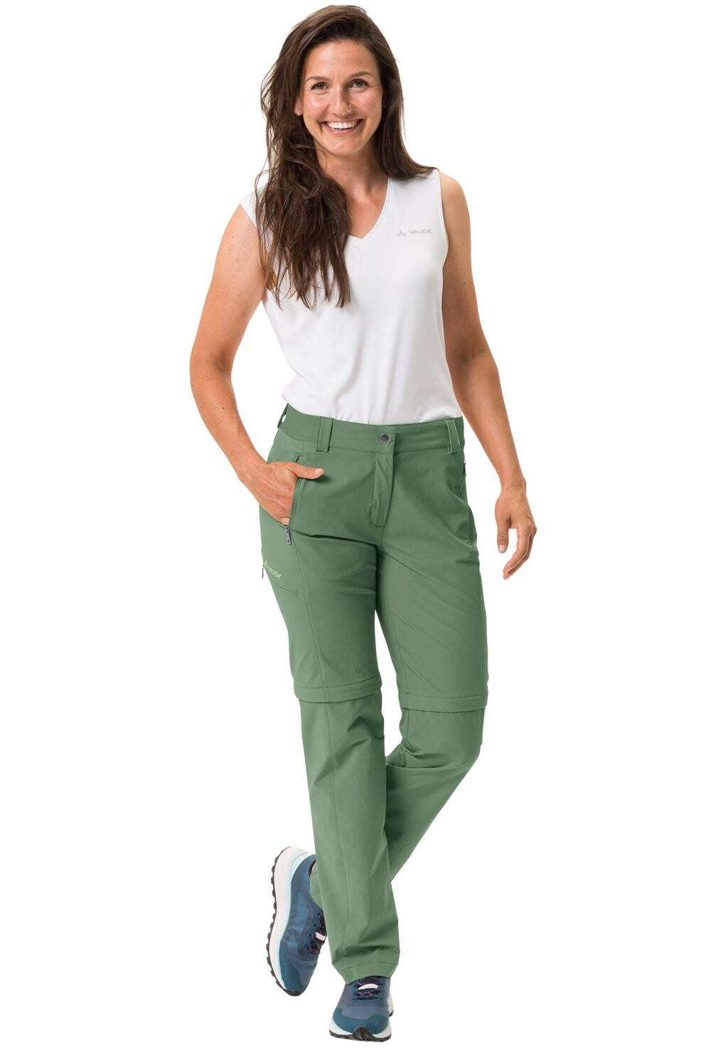 

Брюки для улицы FARLEY STRETCH ZO T-ZIP II Vaude, цвет willow green
