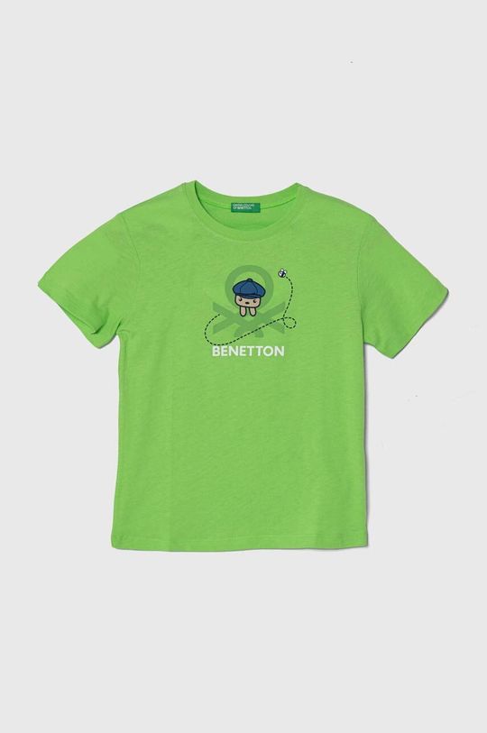 

Хлопковая футболка для детей United Colors of Benetton, зеленый
