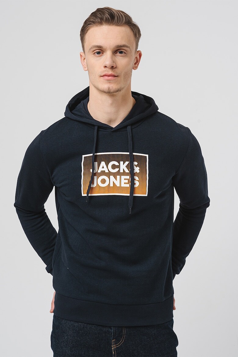 

Худи из хлопка с логотипом Steel Jack & Jones, синий