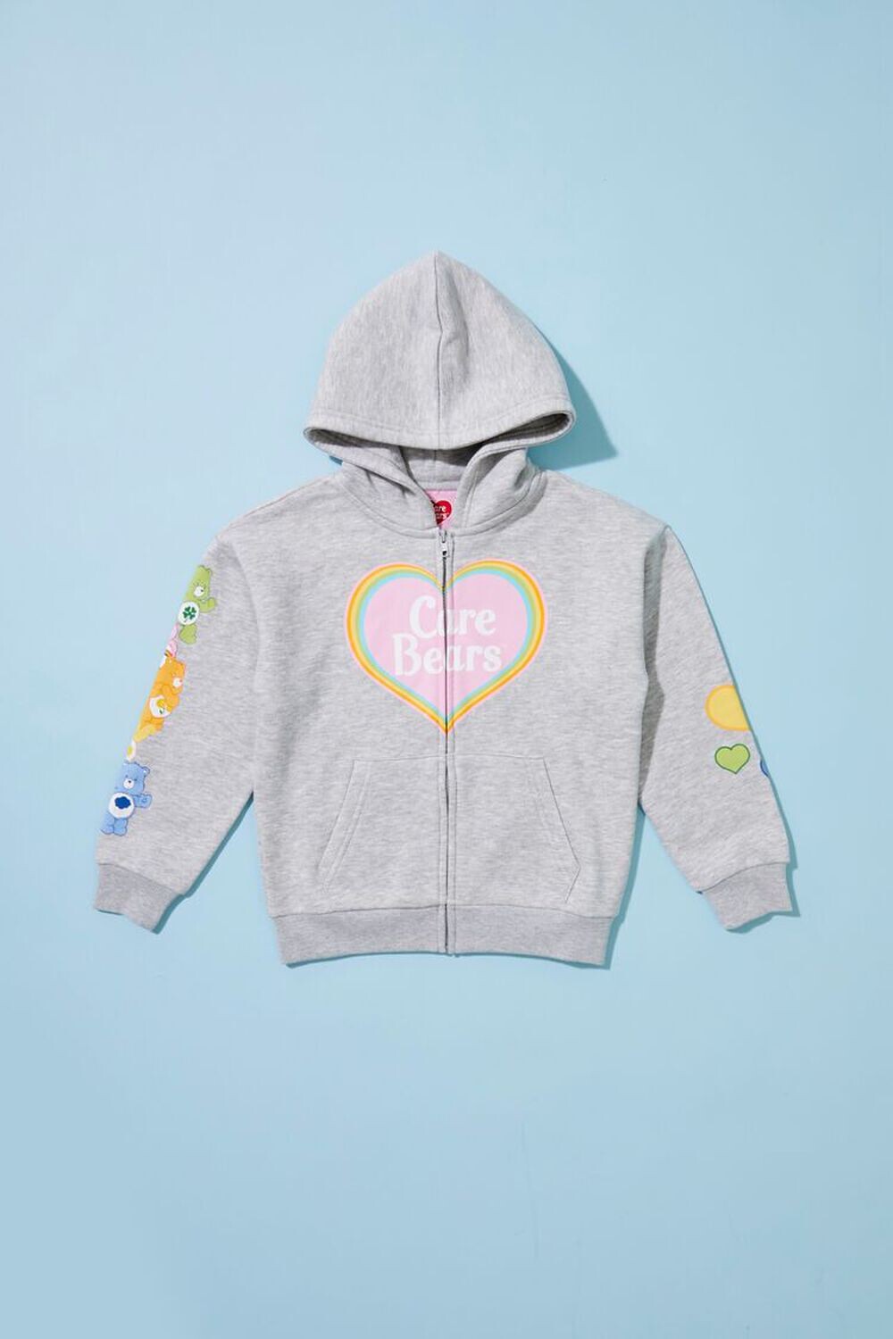 

Толстовка на молнии с капюшоном для девочек Care Bears Forever 21, серый