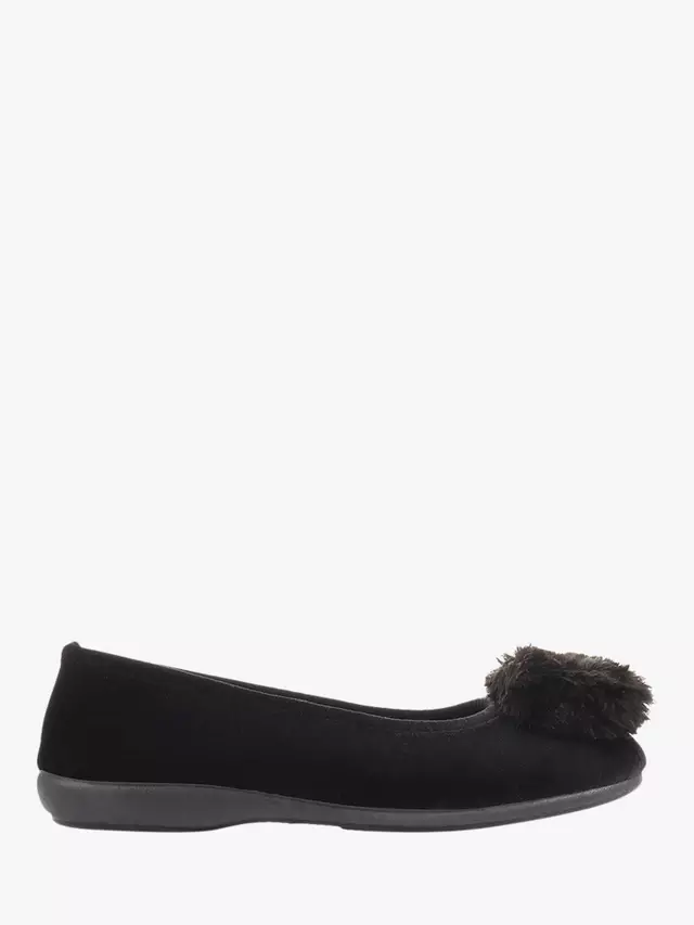 

Тапочки Jones Bootmaker Erika Velvet Pom Ballet, черный