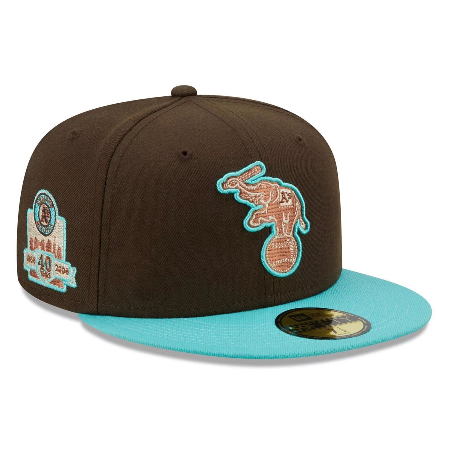 

Мужская облегающая шляпа New Era коричнево-мятная Oakland Athletics Walnut Mint 59FIFTY