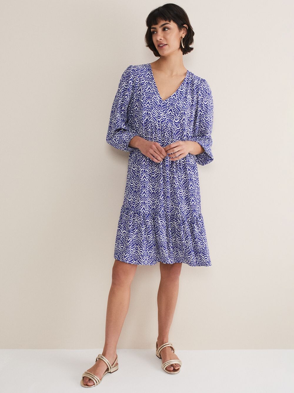

Свободное платье Alicia Ikat от Phase Eight, синий/слоновая кость