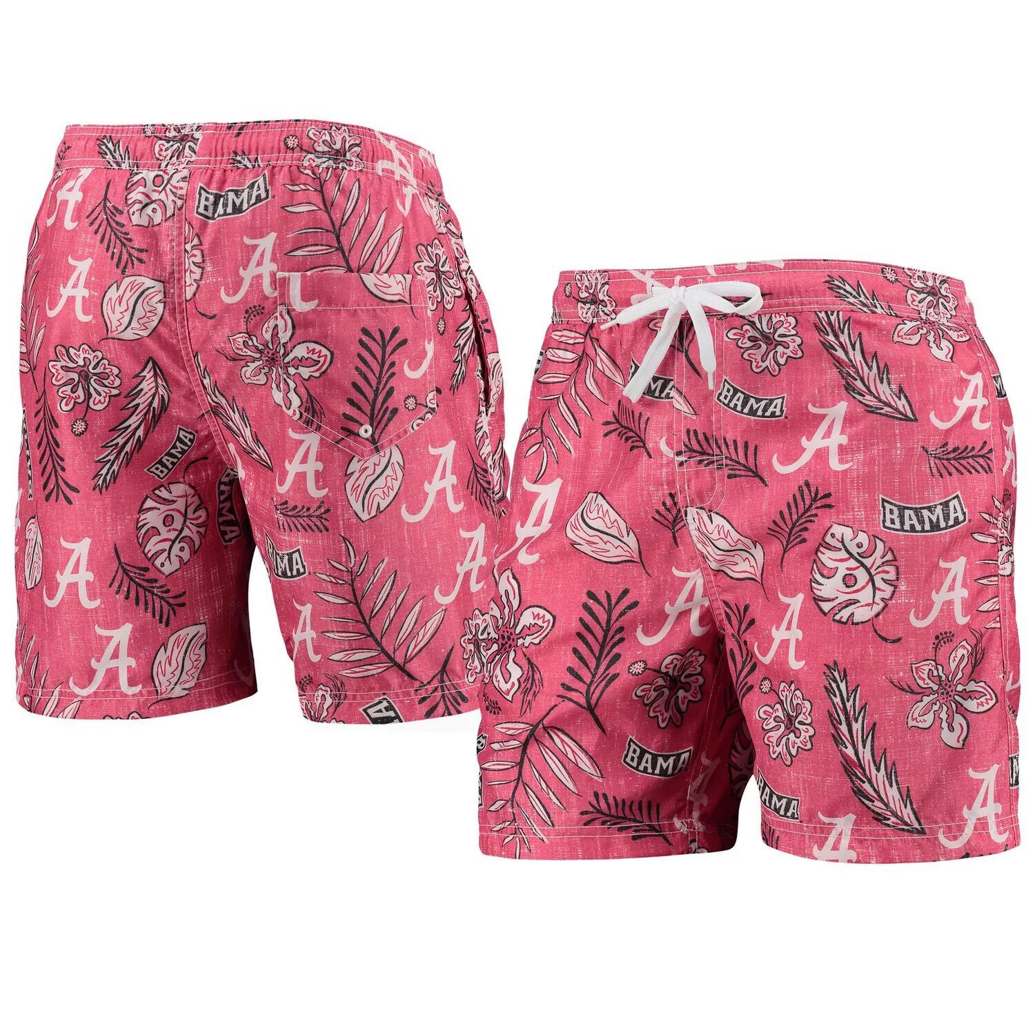 

Мужские плавки Wes & Willy Crimson Alabama Crimson Tide с винтажным цветочным принтом