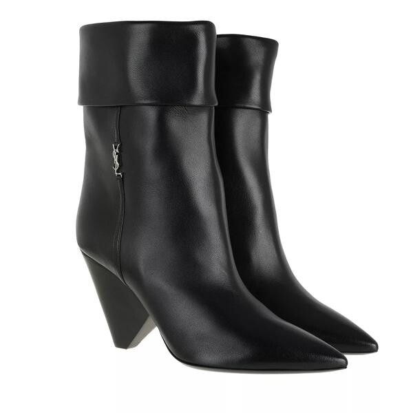 

Сапоги niki monogram booties smooth leather Saint Laurent, черный