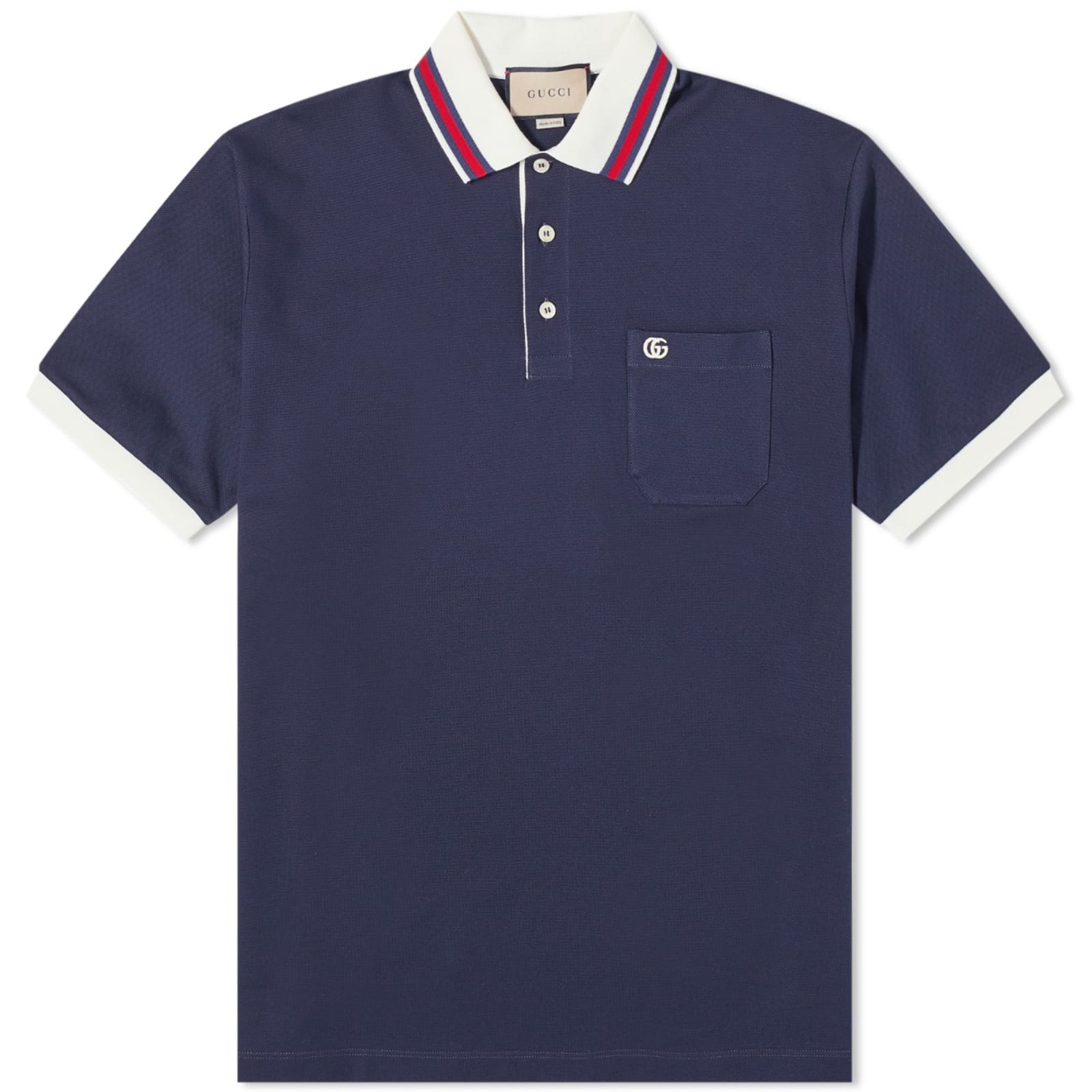 

Рубашка Gucci Tipped Logo Polo, темно-синий