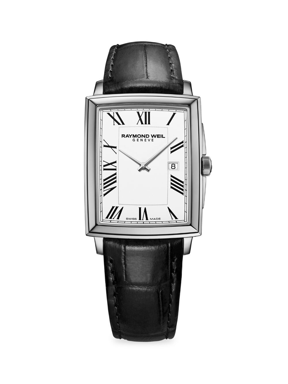 

Часы Toccata из нержавеющей стали с ремешком из кожи аллигатора Raymond Weil, черный