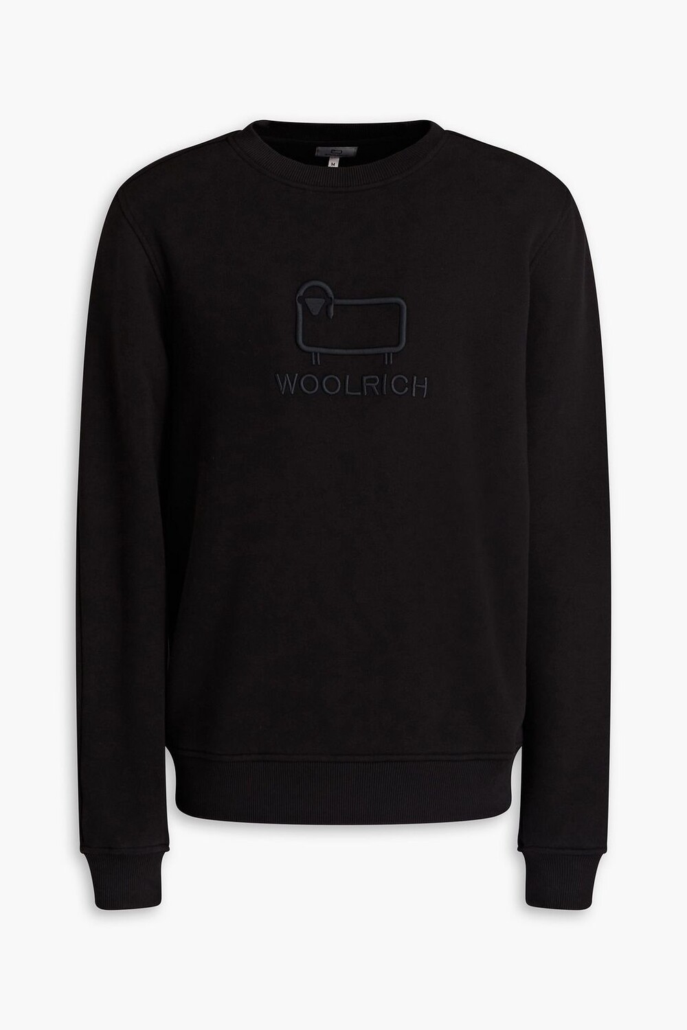 

Толстовка из хлопка и флиса с вышивкой WOOLRICH, черный