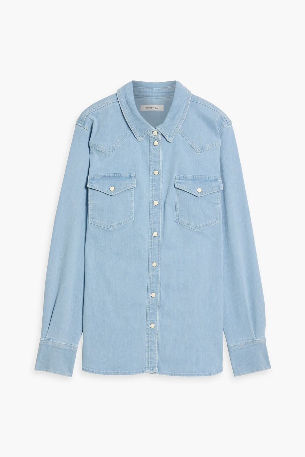 

Коричневая джинсовая рубашка Tomorrow Denim, легкий деним