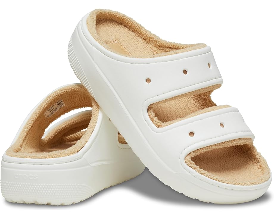 цена Сандалии Crocs Classic Cozzzy Towel Sandal, белый