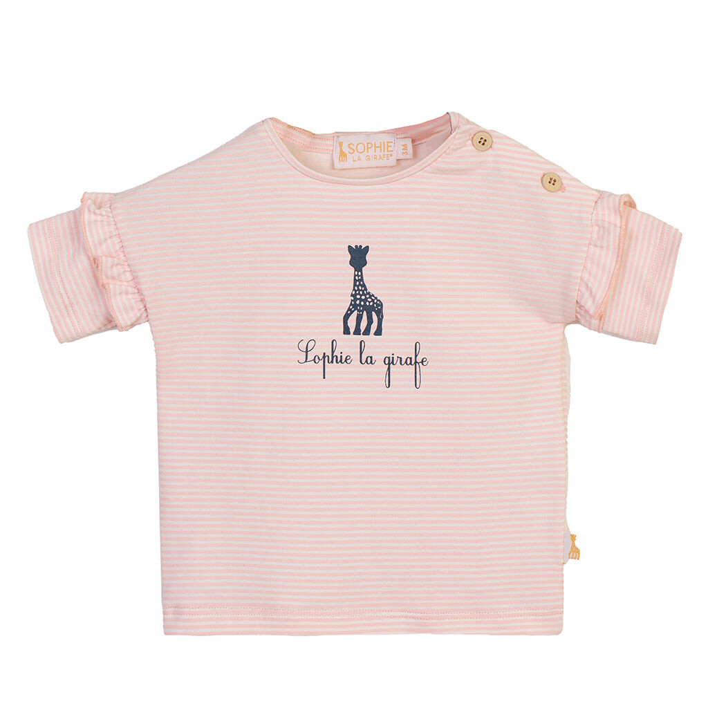 

Хлопковая футболка розового цвета с изображением жирафа Sophie la Girafe, розовый