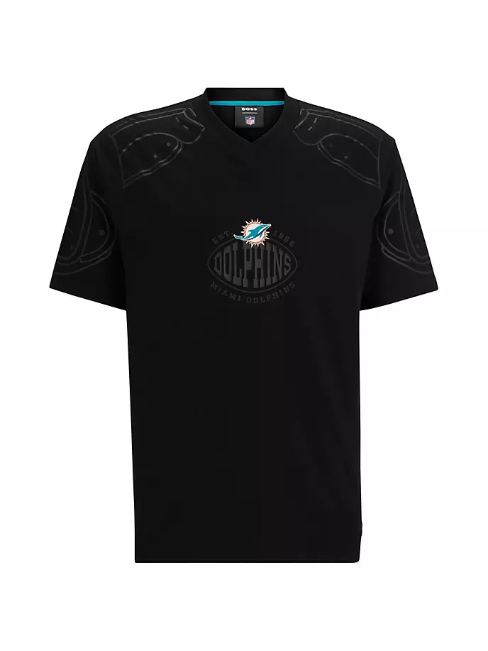 

Футболка оверсайз с логотипом BOSS x NFL Boss, цвет dolphins black