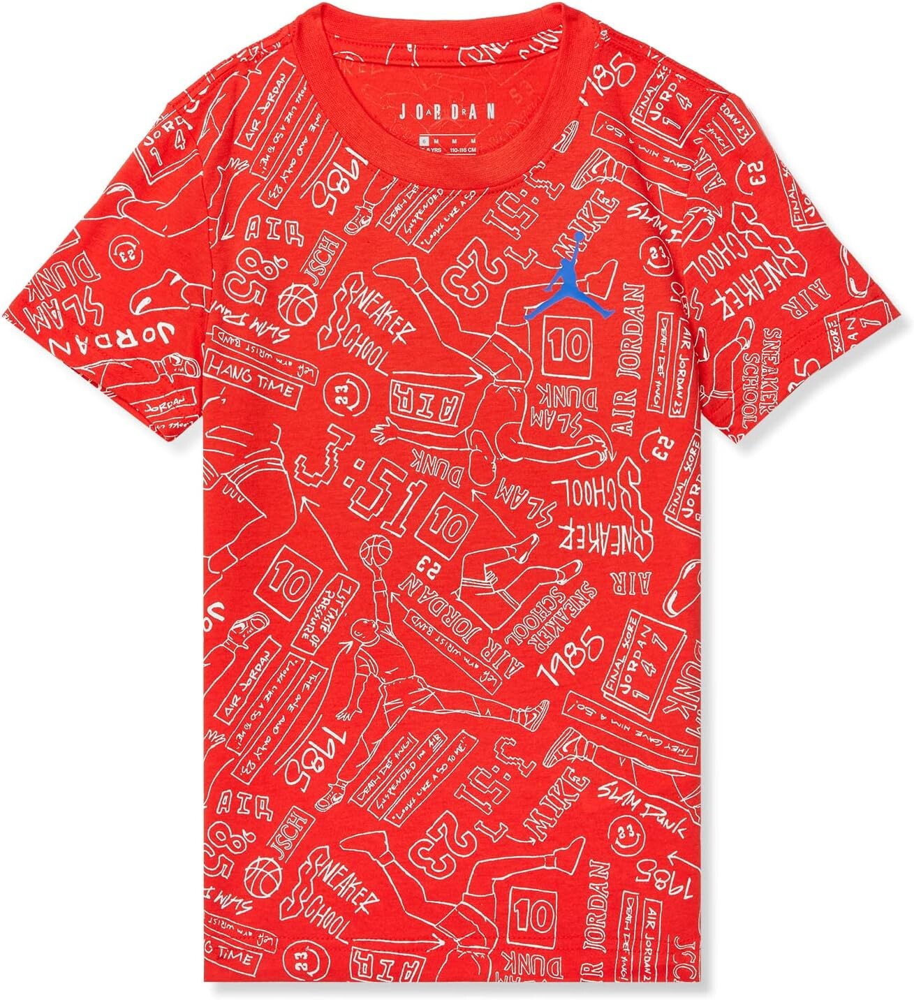 

Футболка Jordan Sneaker School 23 All Over Print Tee, цвет Chile Red