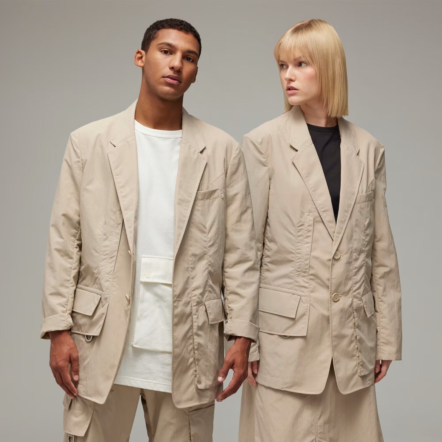 

Мятый нейлоновый пиджак Y-3 Adidas