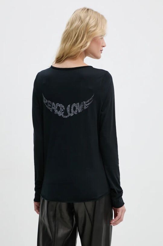 

Хлопковая рубашка с длинным рукавом Zadig&Voltaire, черный